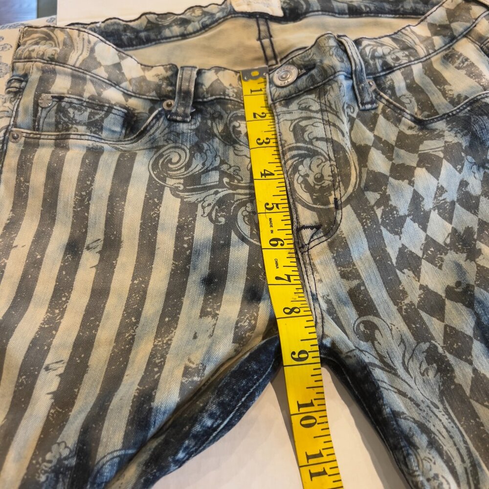 HUDSON Krista Roses Graphic Super Skinny Jeans Sz 29 Streetwear Art to Wear - Picture 9 of 11